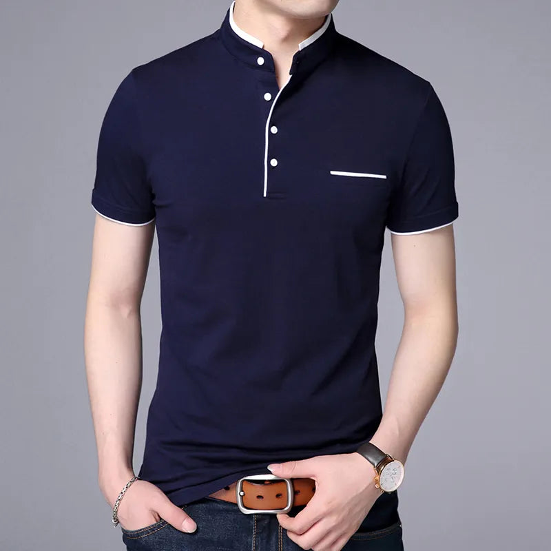 Camisa de Cuello Fijo para Hombre Moderna