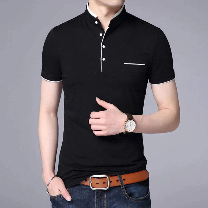Camisa de Cuello Fijo para Hombre Moderna