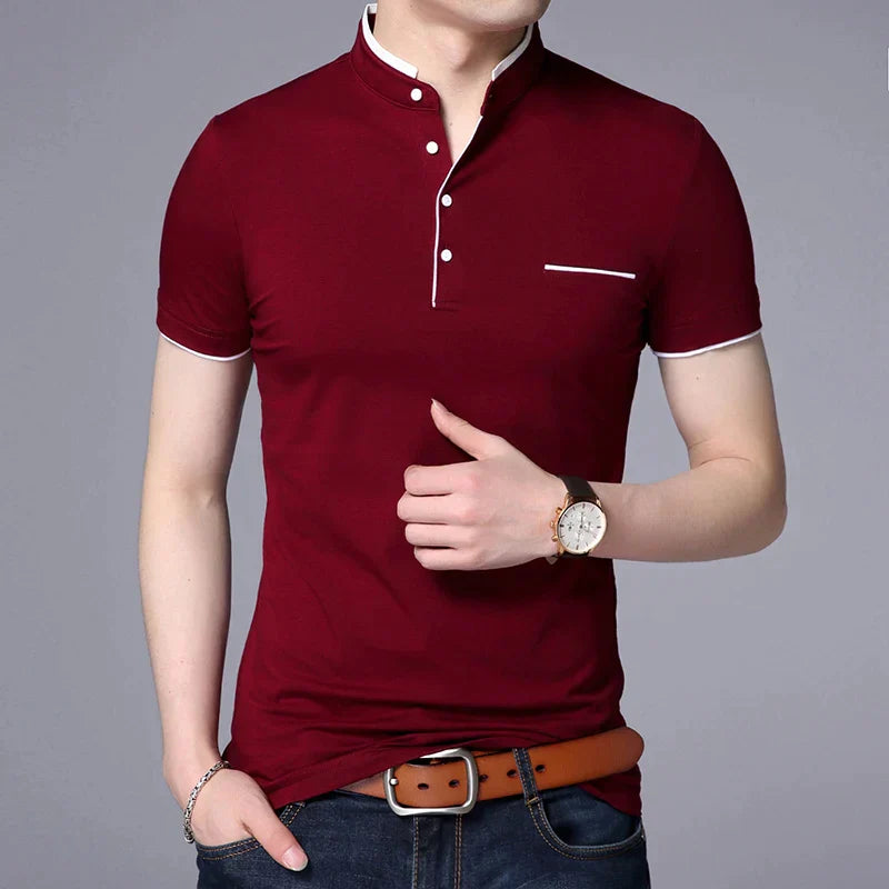 Camisa de Cuello Fijo para Hombre Moderna