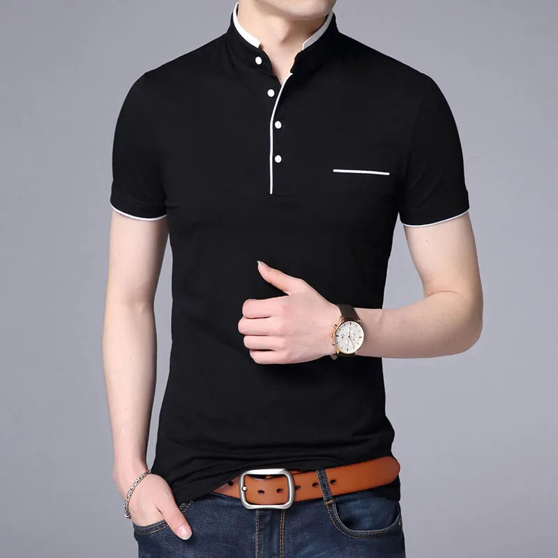 Camisa de Cuello Fijo para Hombre Moderna